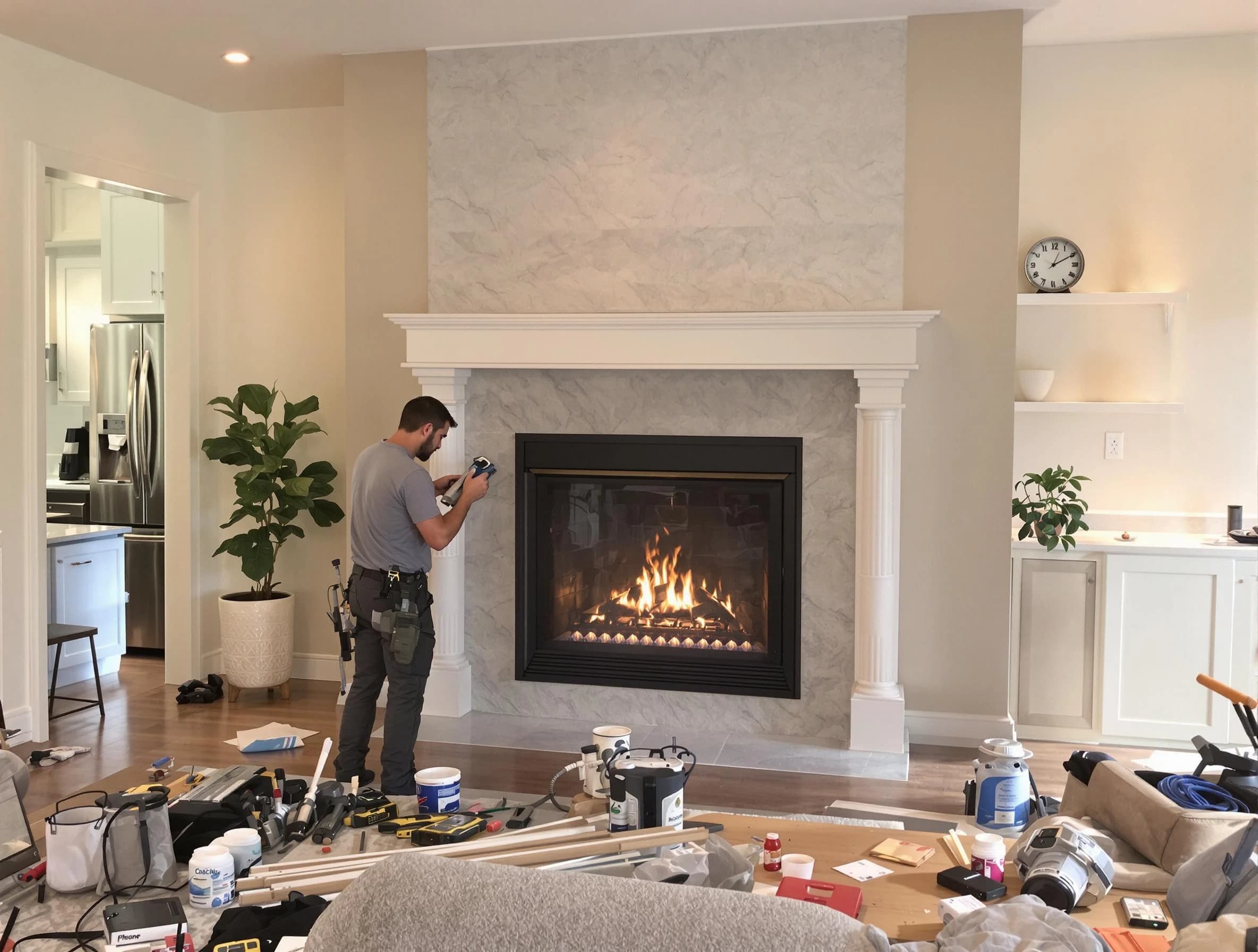 Newly installed fireplace by North Decatur Chimney Sweep in North Decatur, GA