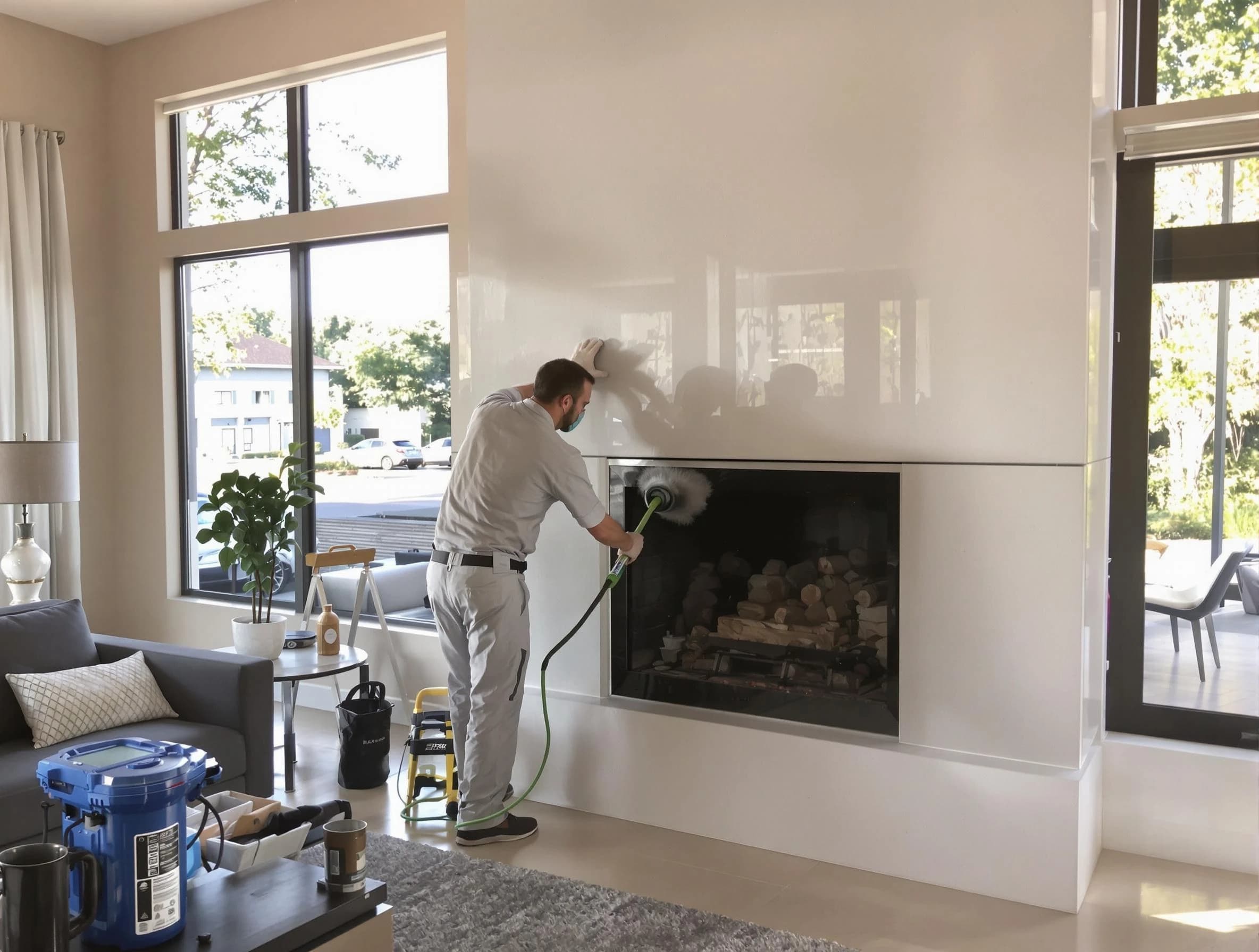 North Decatur Chimney Sweep performing thorough soot removal in North Decatur, GA