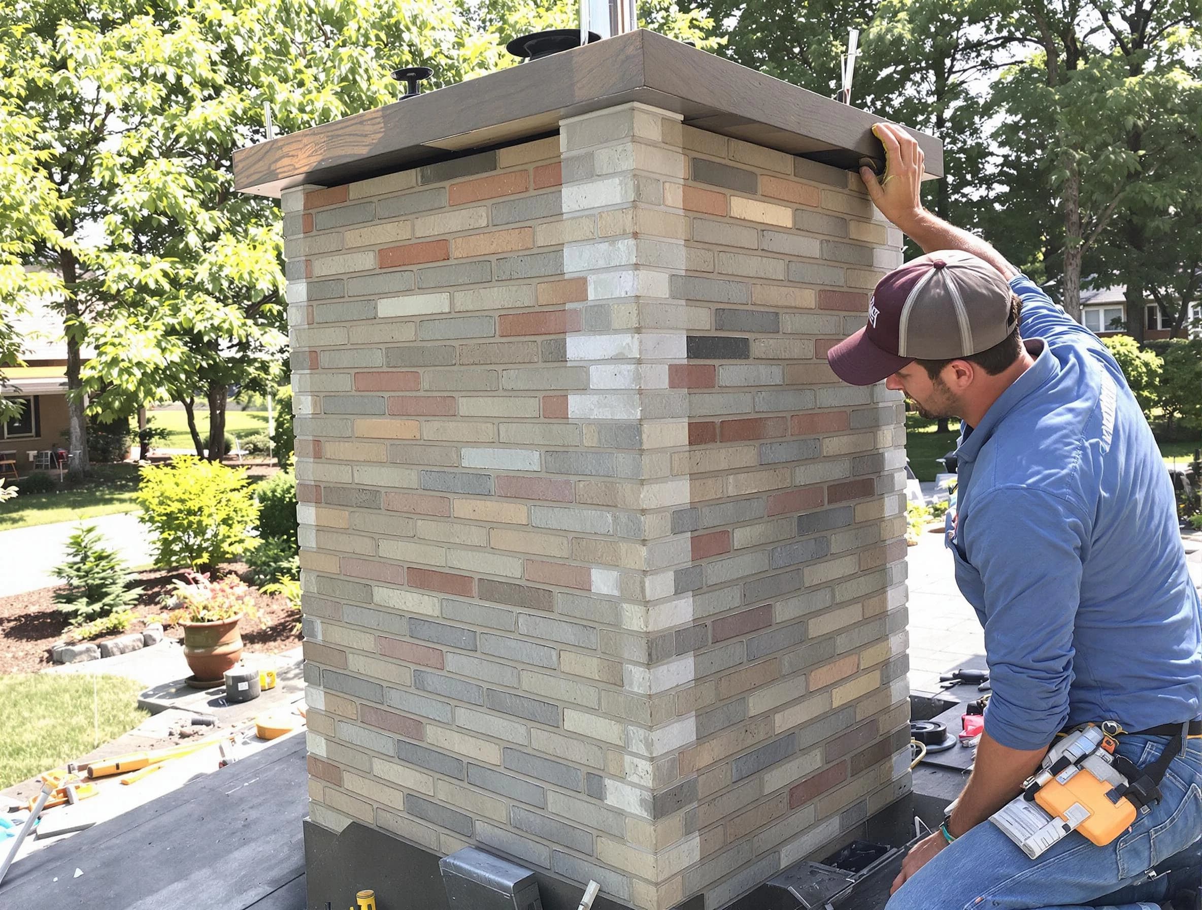 North Decatur Chimney Sweep completing a modern chimney remodel in North Decatur, GA