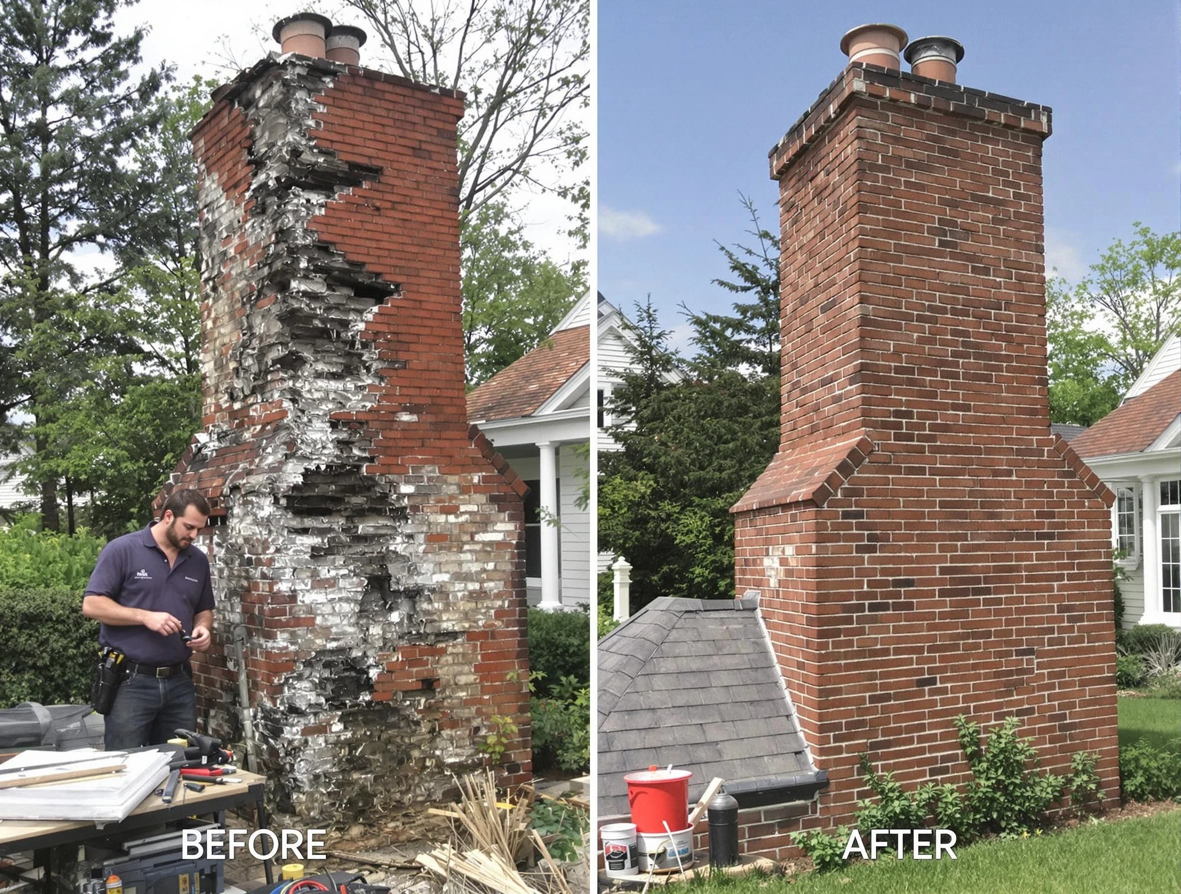 North Decatur Chimney Sweep performing a full chimney restoration in North Decatur, GA