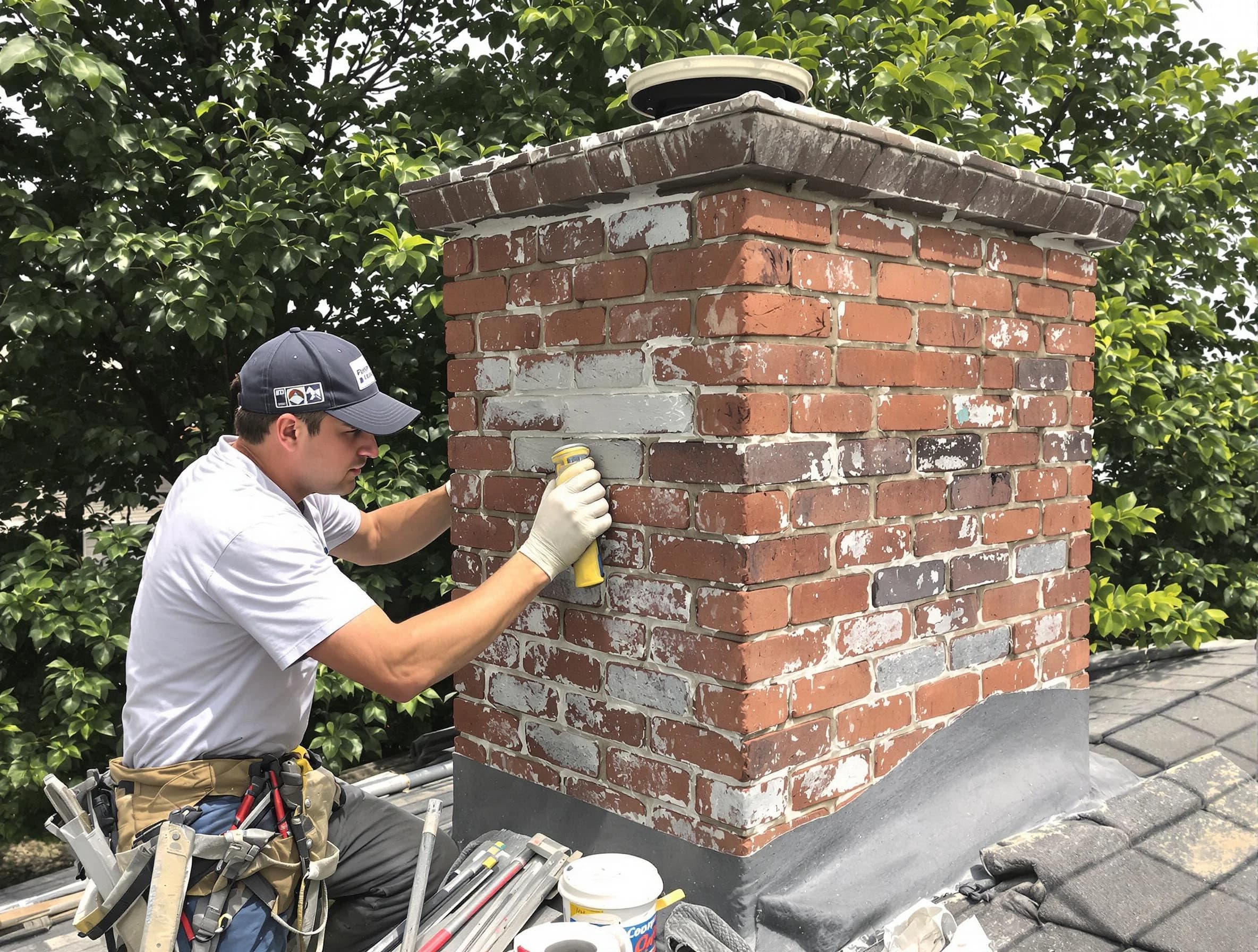 North Decatur Chimney Sweep restoring an aging chimney in North Decatur, GA