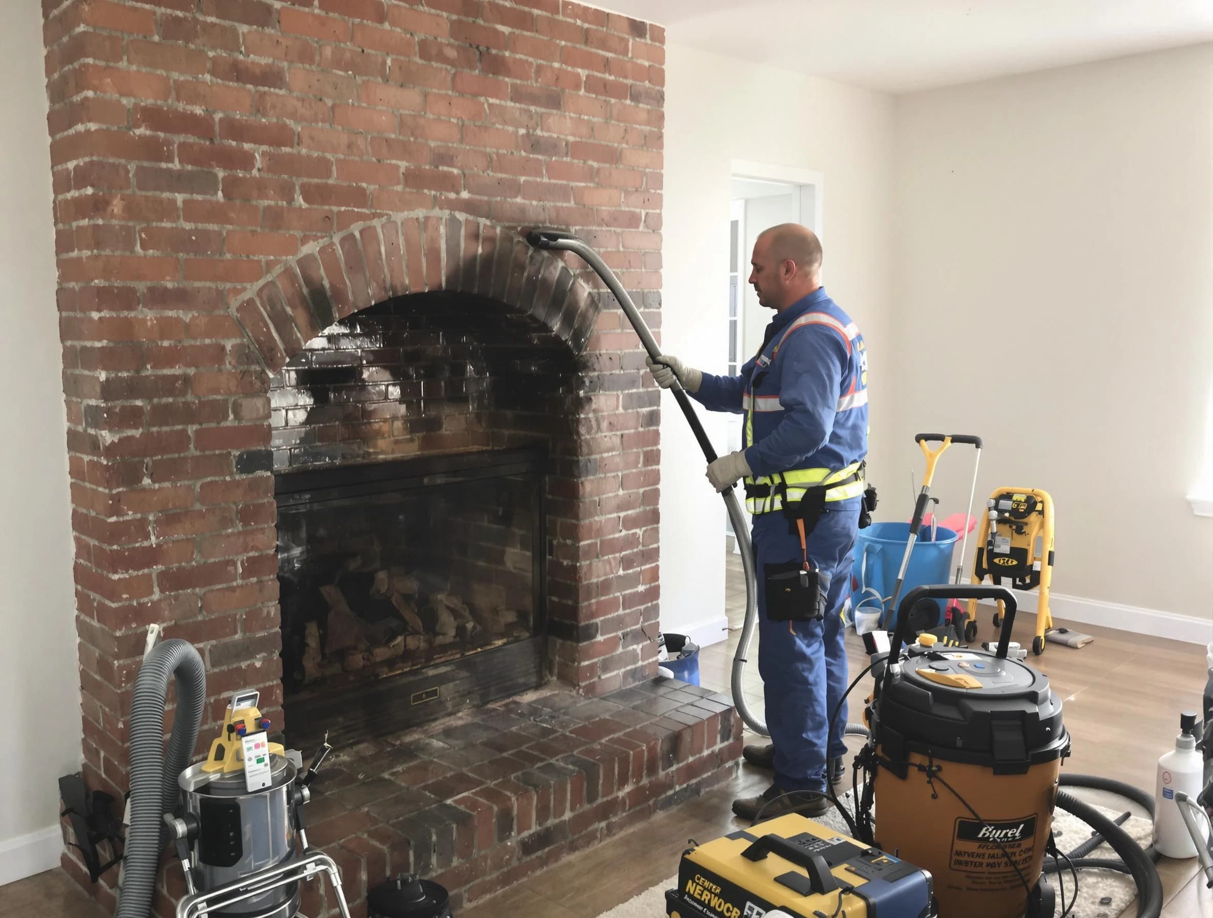 North Decatur Chimney Sweep expert performing detailed chimney sweep in North Decatur, GA