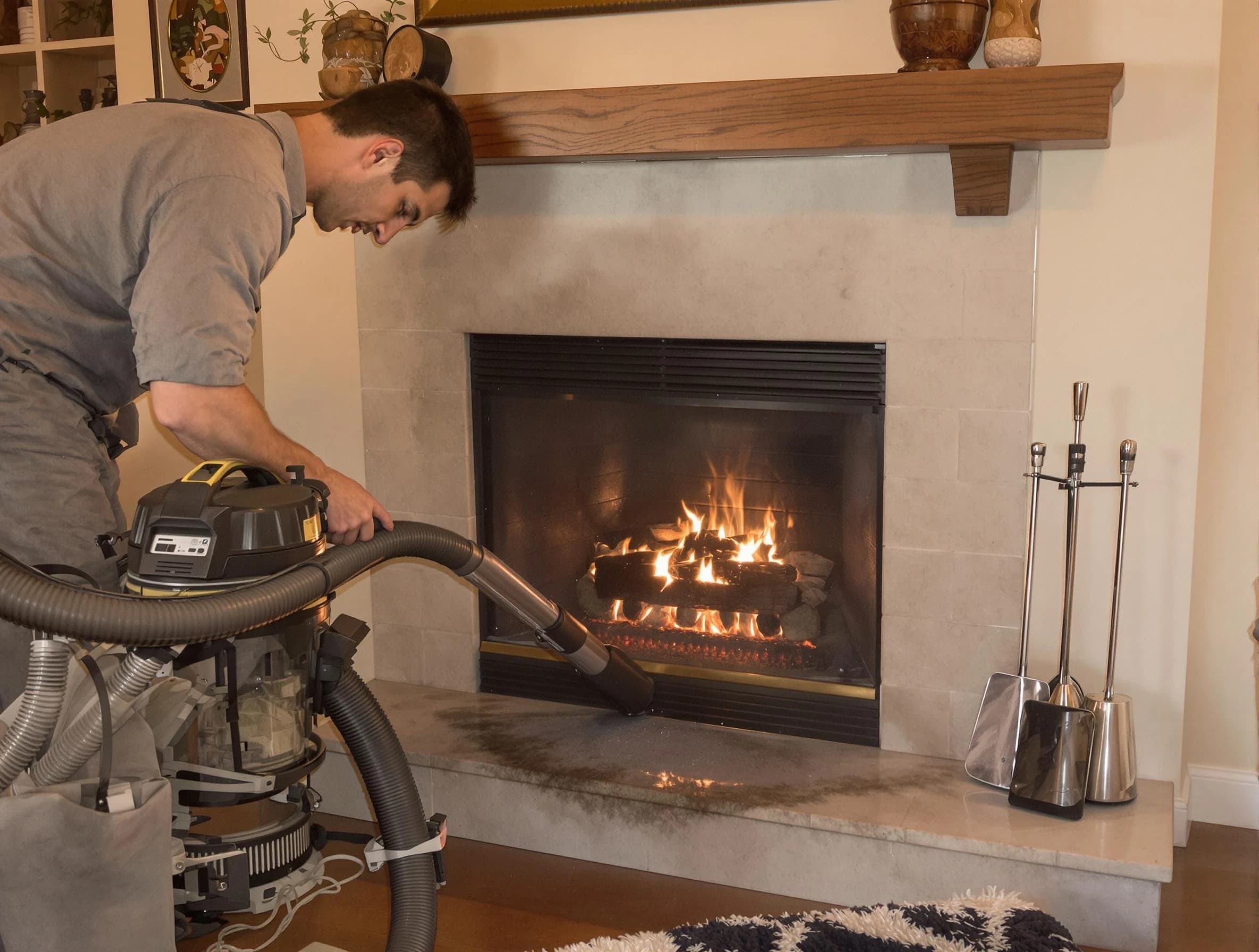 Routine fireplace upkeep by North Decatur Chimney Sweep in North Decatur, GA