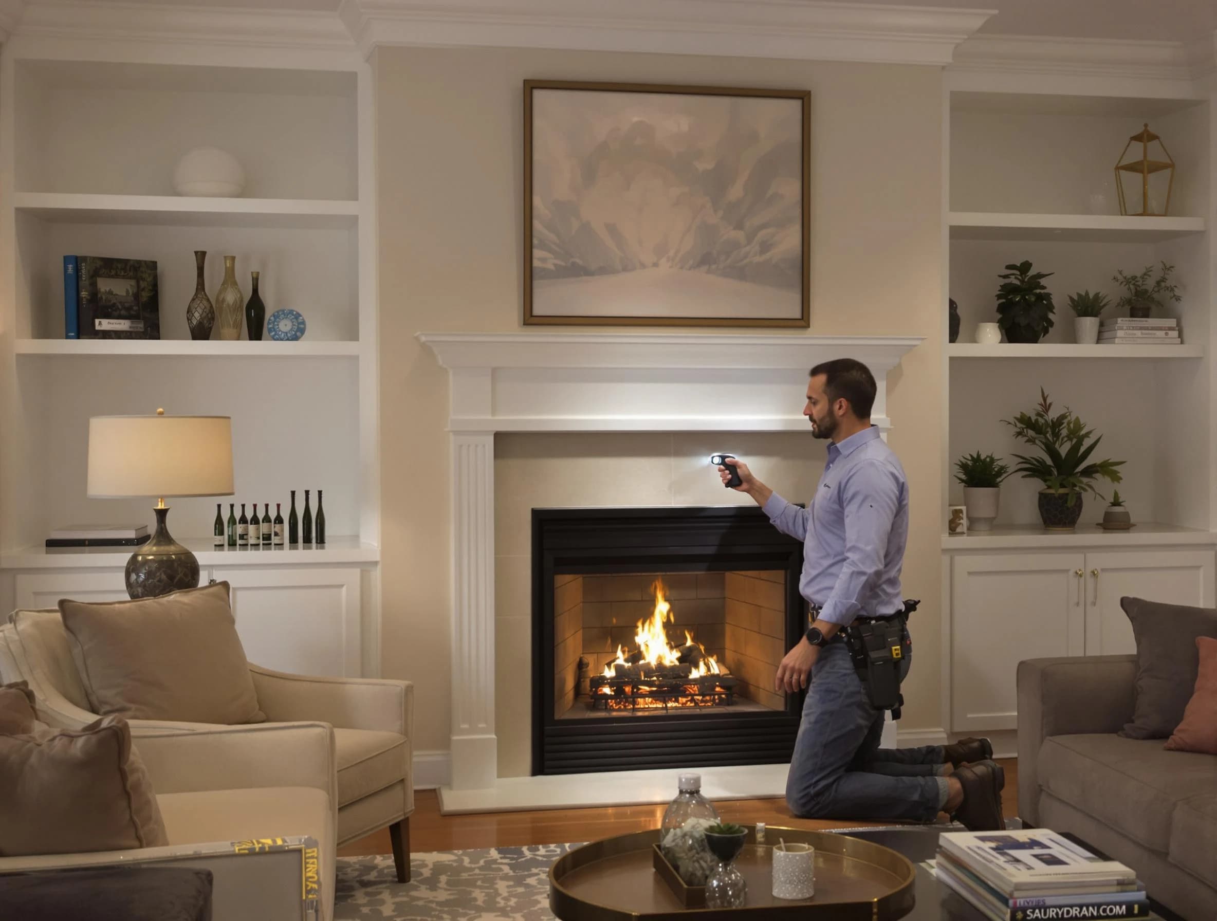 North Decatur Chimney Sweep conducting a fireplace safety inspection in North Decatur, GA