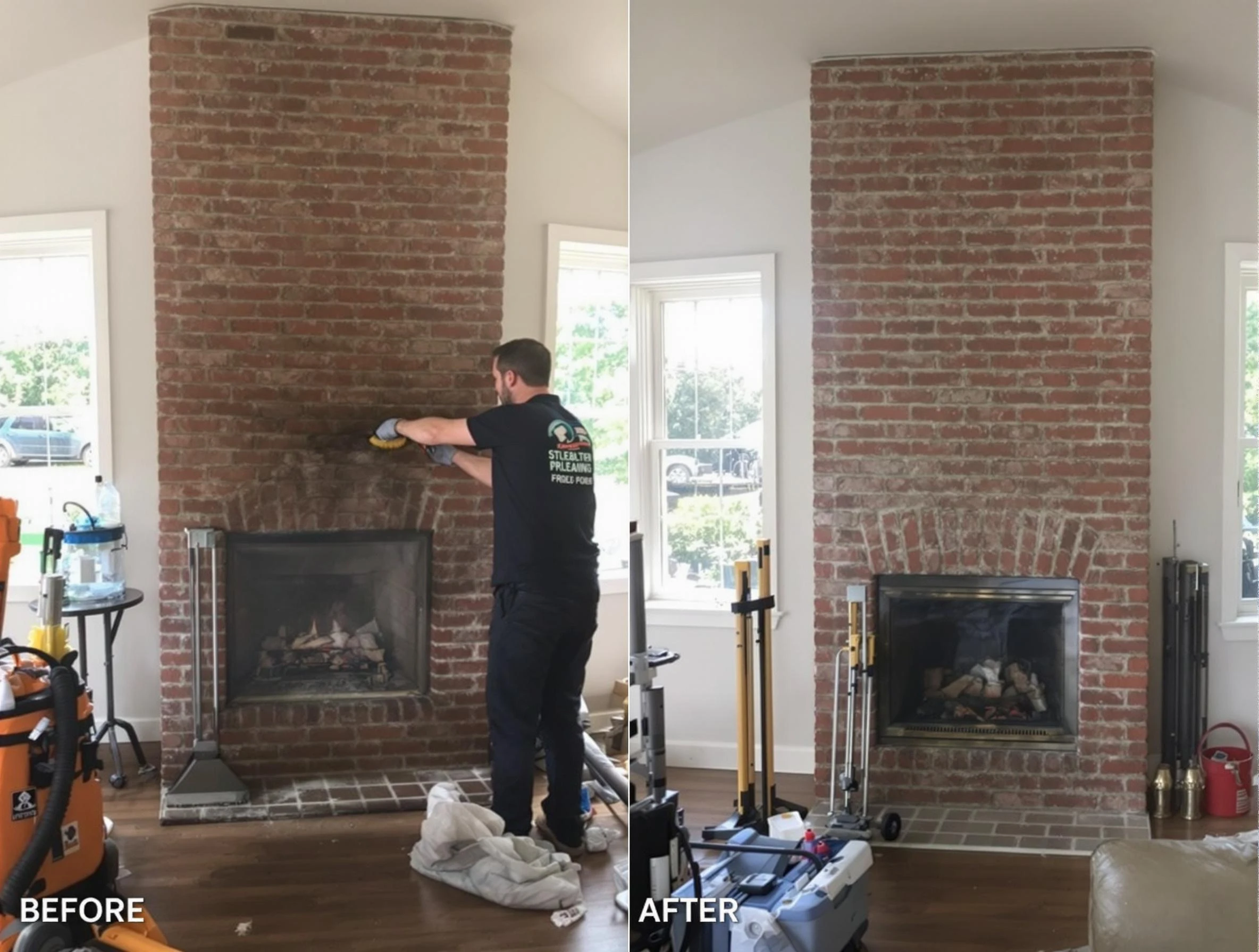 Finished chimney sweeping service by North Decatur Chimney Sweep in North Decatur, GA