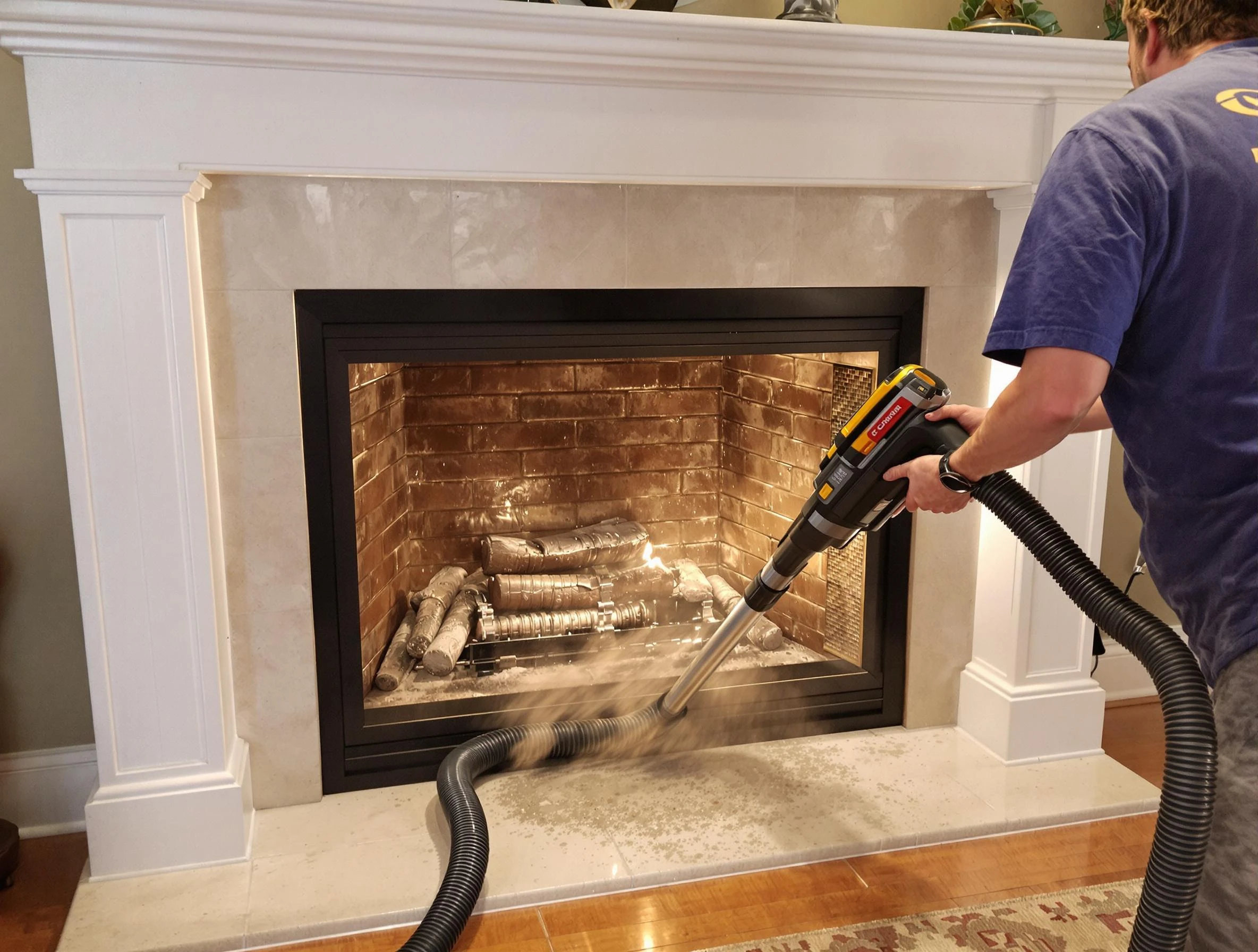 Fireplace cleaning performed by North Decatur Chimney Sweep in North Decatur, GA