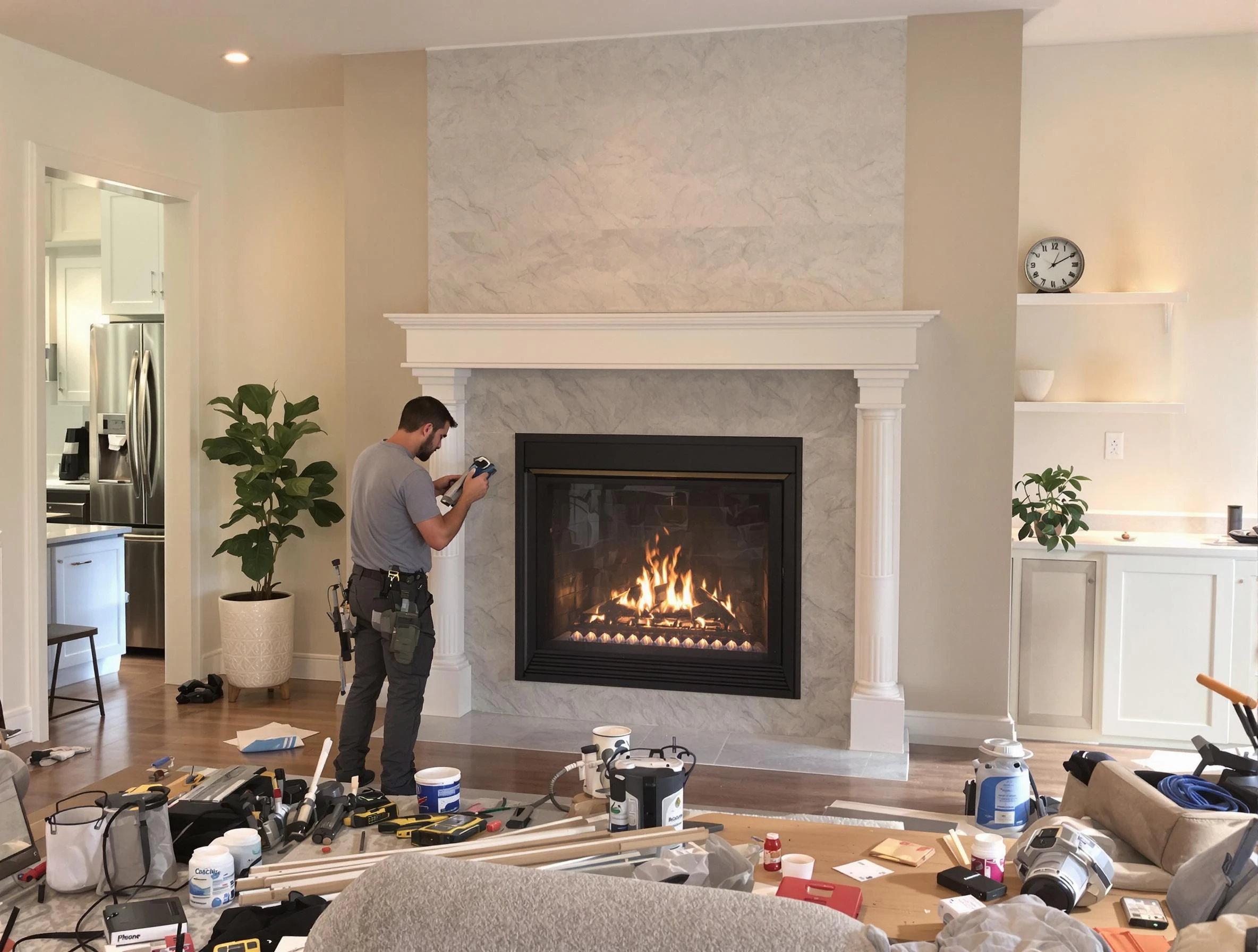 Newly installed fireplace by North Decatur Chimney Sweep in North Decatur, GA