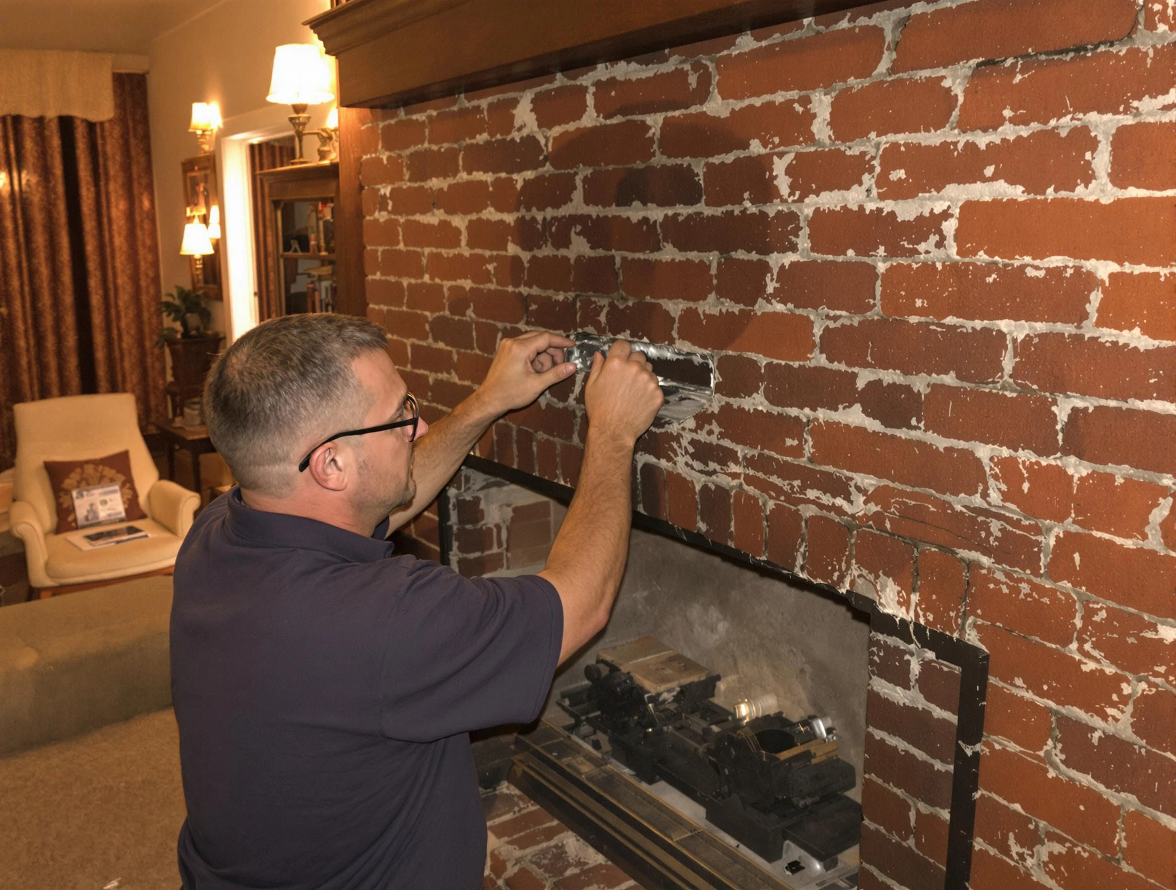 North Decatur Chimney Sweep expert fixing a fireplace in North Decatur, GA